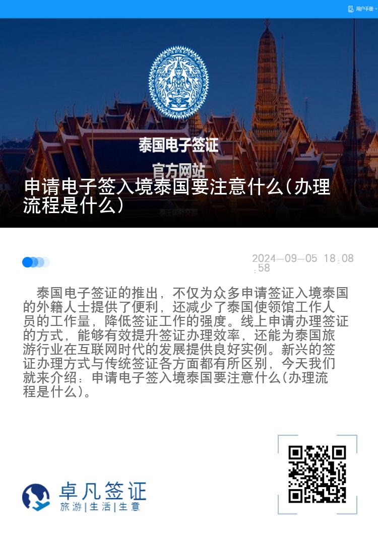 申请电子签入境泰国要注意什么(办理流程是什么)