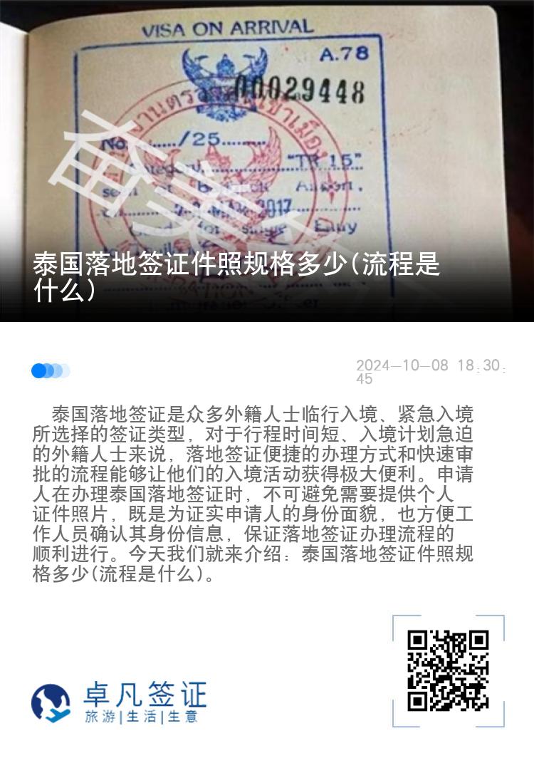 泰国落地签证件照规格多少(流程是什么)